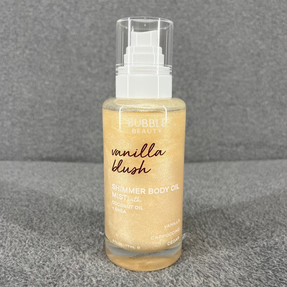 Bubble Beauty Vanilla Blush Shimmer Body Oil Mist Women 6 oz Gold Glow Hydrating